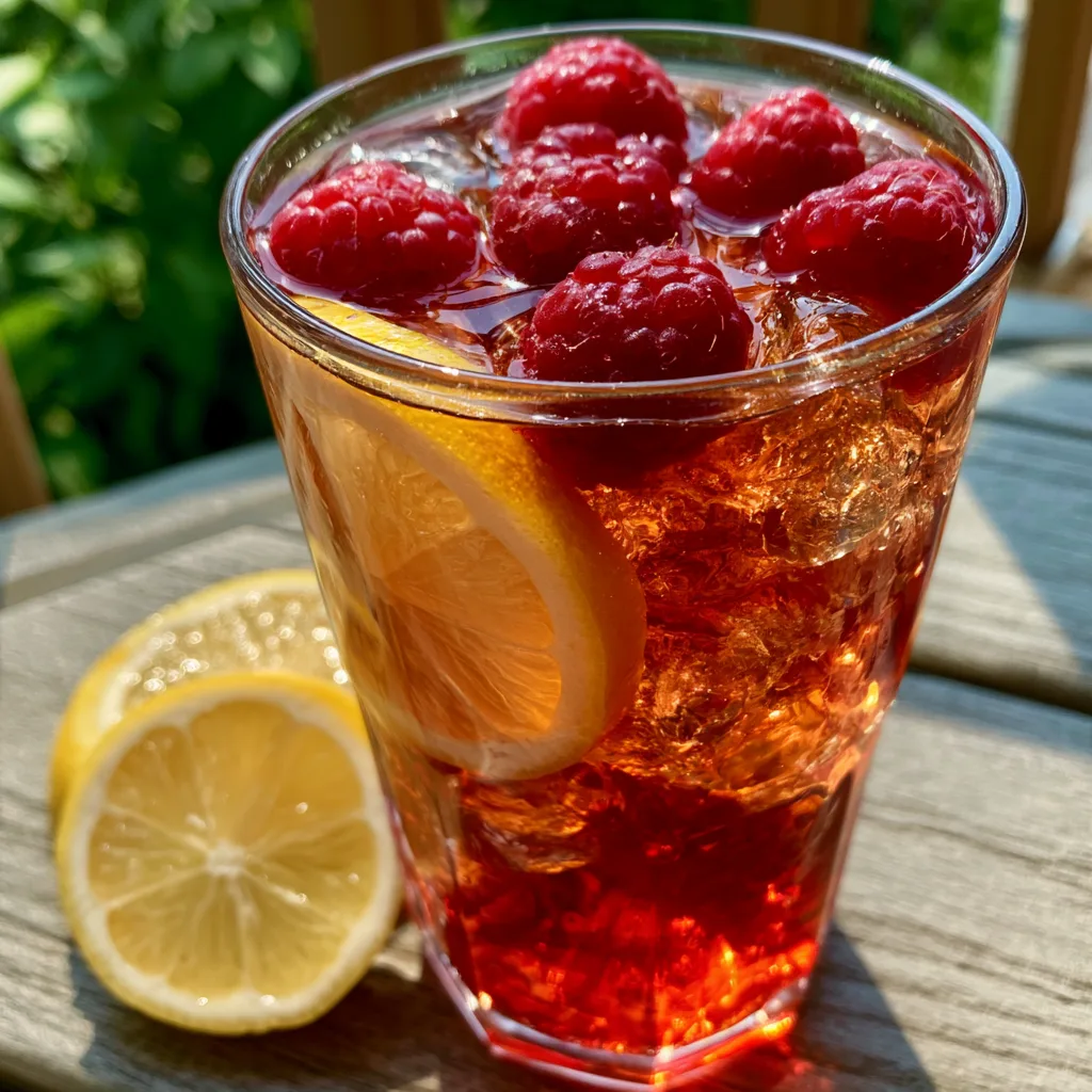 Homemade Raspberry Iced Tea – Sweetened with Fresh Berries