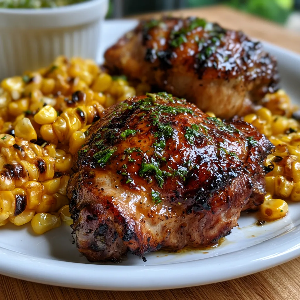 Honey Lime Grilled Chicken Thighs with Charred Corn