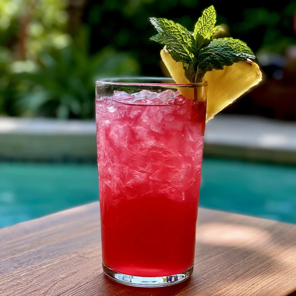 Iced Hibiscus Pineapple Tea – Bright Pink Summer Cooler