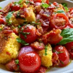 Loaded Cornbread Panzanella with Tomatoes and Crispy Bacon