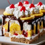 No-Bake Banana Split Cake – Make-Ahead BBQ Dessert