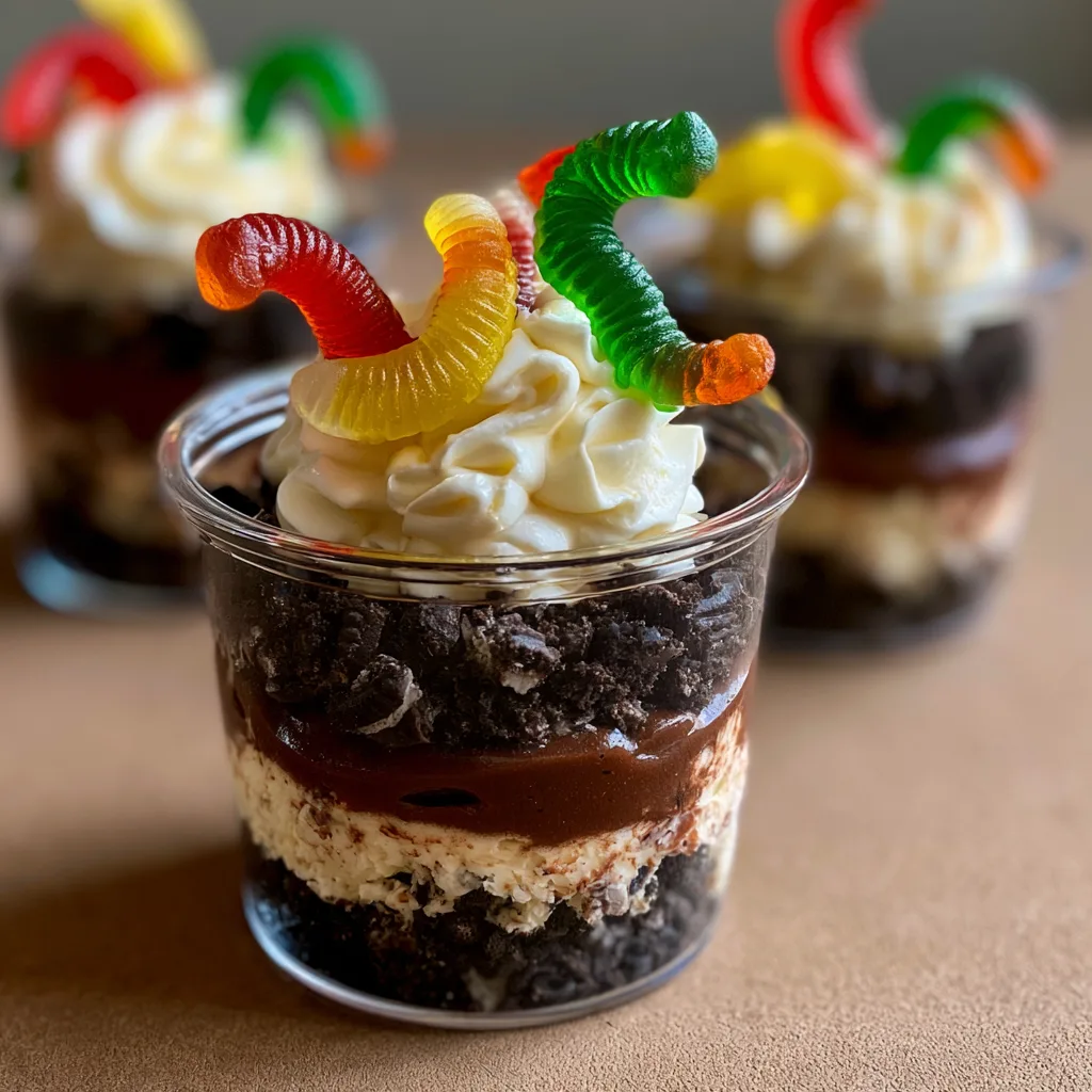 No-Bake Oreo Dirt Cups with Gummy Worms – Kids Go Crazy For These