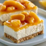 No-Bake Peach Cheesecake Bars – Creamy, Fruity & Ready in 20 Min