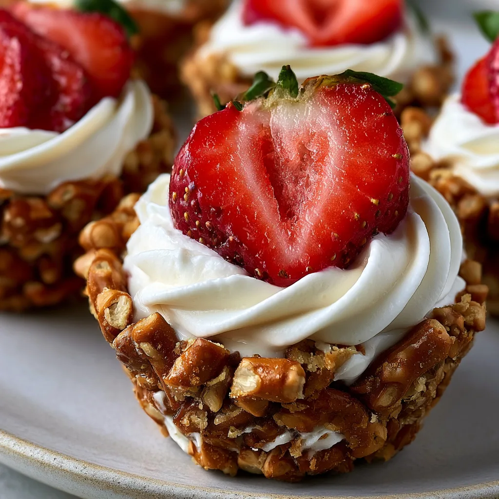 No-Bake Strawberry Pretzel Salad Cups – Sweet-Salty Potluck Dessert