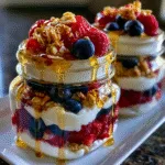 No-Cook Yogurt Parfait Jars with Berries and Honey