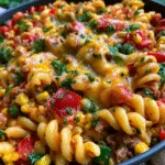 One-Pot Taco Pasta with Fire-Roasted Corn and Cheddar