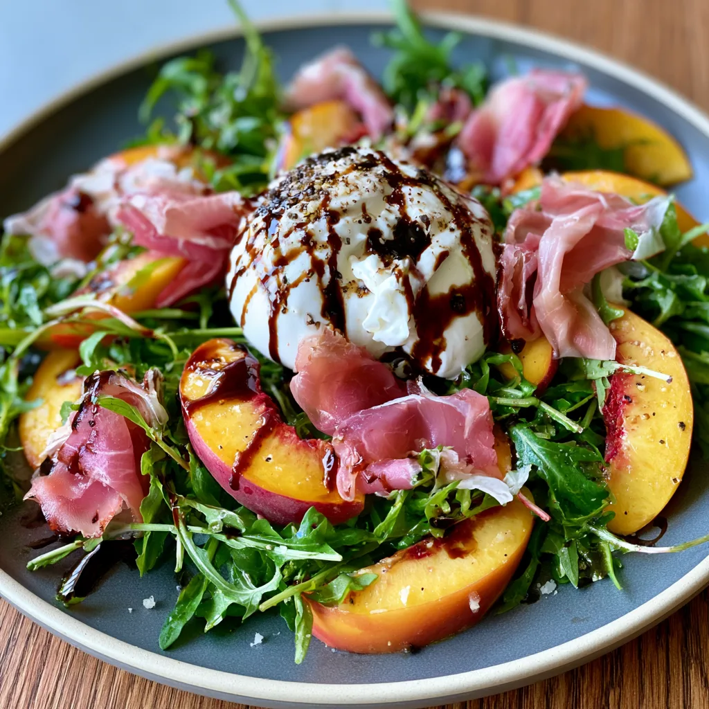 Peach & Burrata Salad with Prosciutto – Fancy Summer Lunch Idea