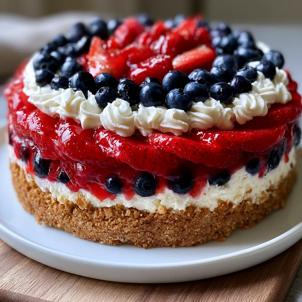 Red White & Blue No-Bake Cheesecake – 4th of July Leftover Crowd-Pleaser