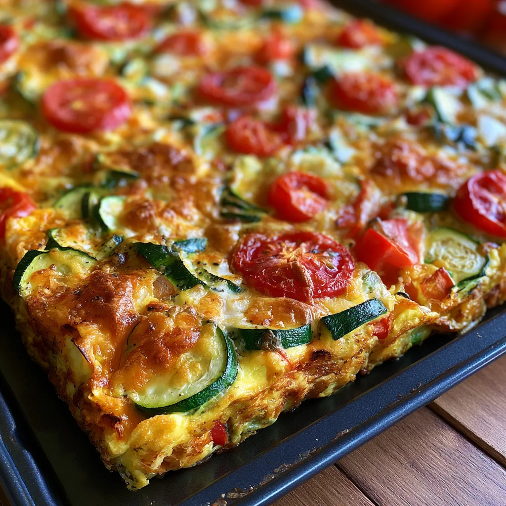 Sheet Pan Veggie Frittata – Easy Summer Egg Bake with Zucchini & Tomato