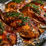 Smothered BBQ Chicken Baked in Foil – Juicy, Easy & No Mess