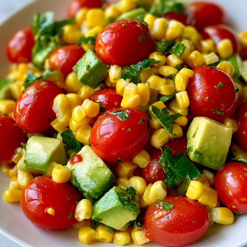 Tomato Corn Avocado Salad – 4 Ingredients, No Cooking, All Summer