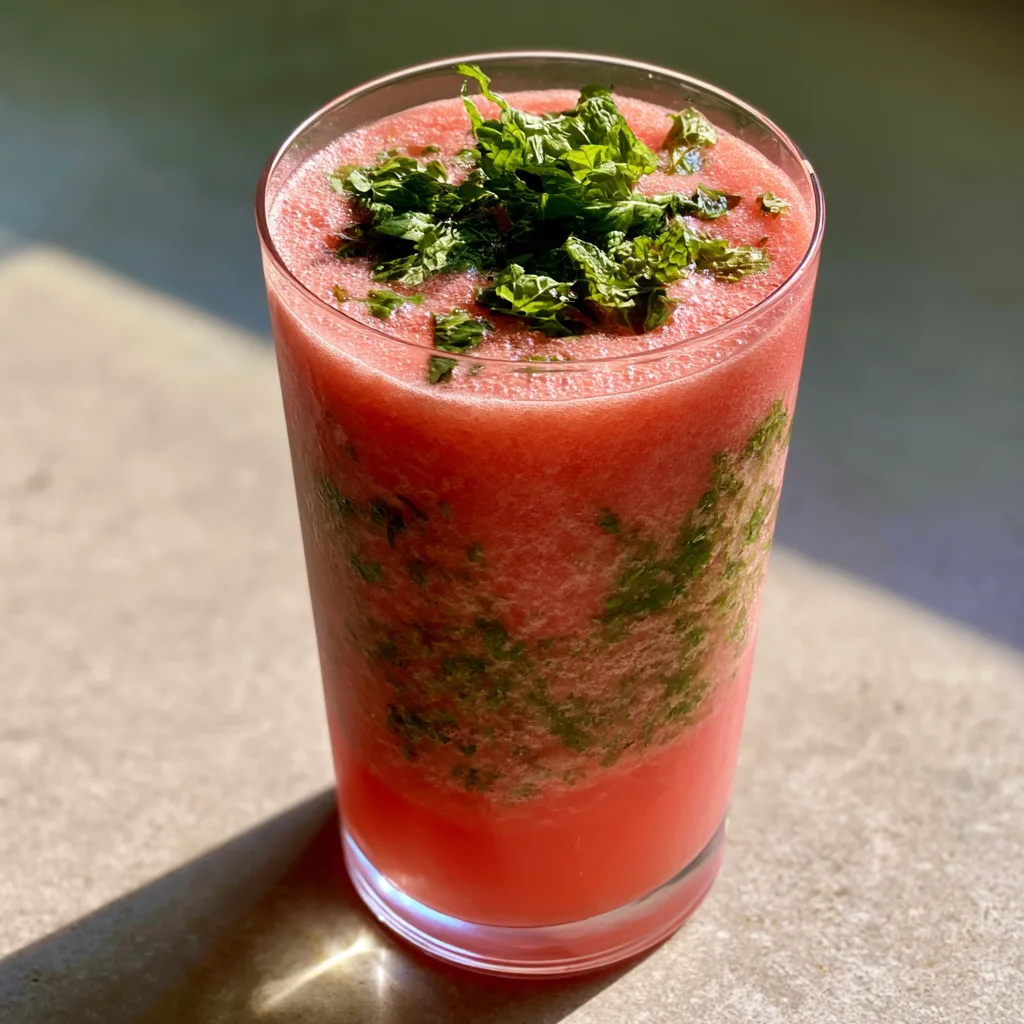 Watermelon Mint Smoothie – 2-Ingredient No-Sugar Summer Breakfast