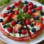Watermelon Pizza with Greek Yogurt and Berries
