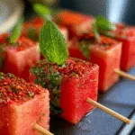 Watermelon & Tajín Fruit Skewers – Beach Snack Everyone Loves