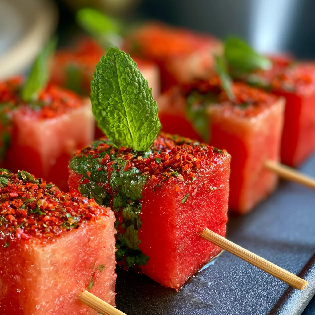 Watermelon & Tajín Fruit Skewers – Beach Snack Everyone Loves
