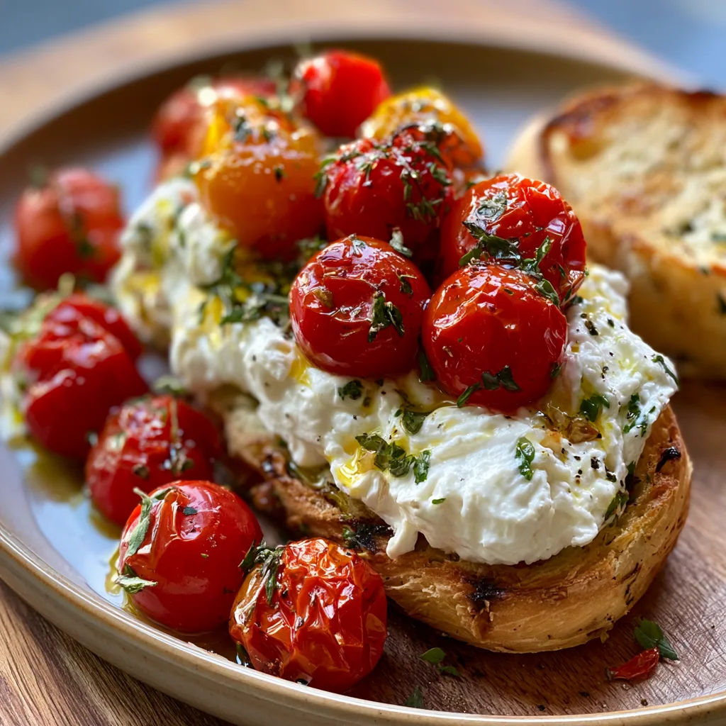 Whipped Feta with Roasted Cherry Tomatoes – Viral Summer Appetizer