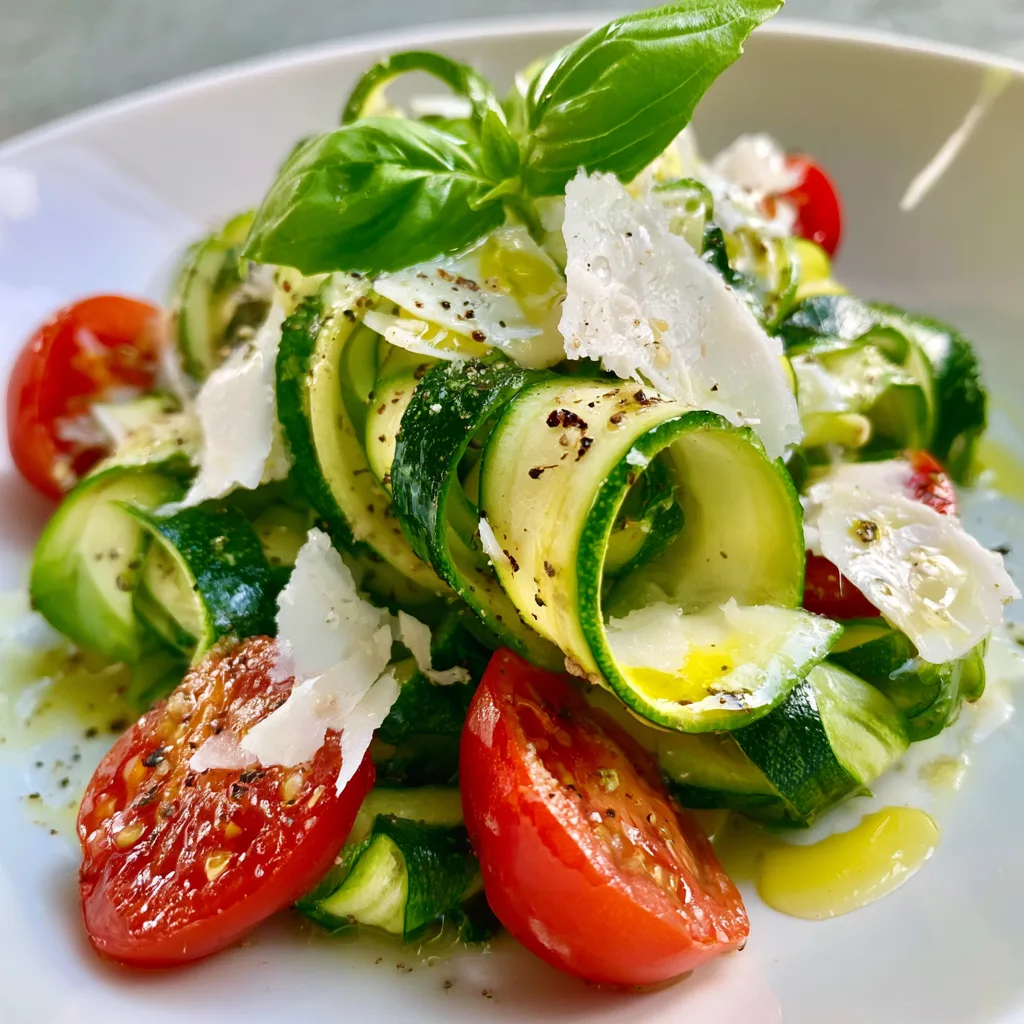 Zucchini Ribbon Salad with Lemon Parmesan – Raw, Fresh & 10 Minutes