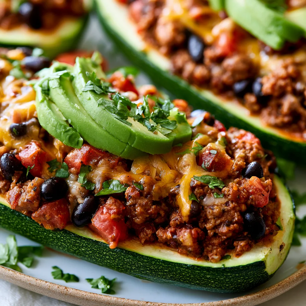 Zucchini Taco Boats – Low Carb, Stuffed & Baked in 25 Min