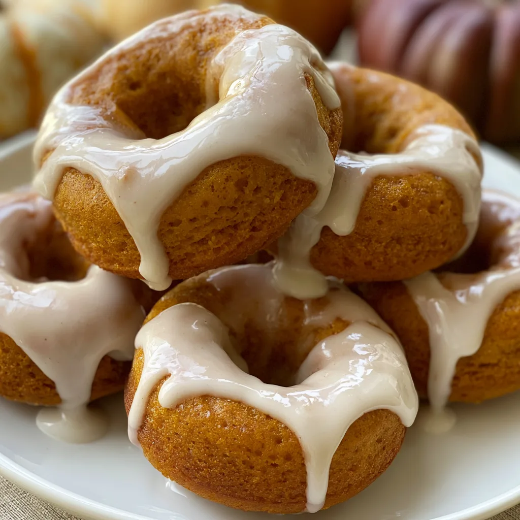 BAKED PUMPKIN DONUTS WITH MAPLE GLAZE