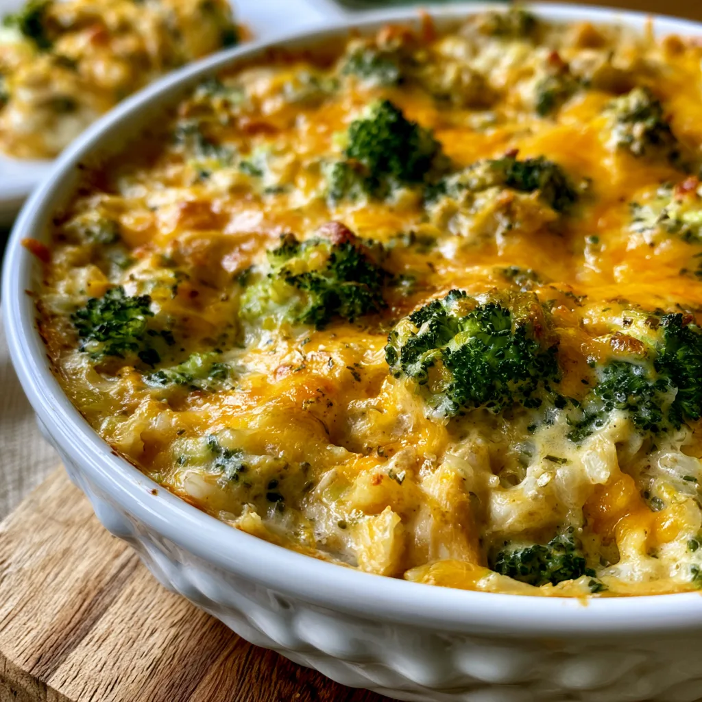 Broccoli, Rice, Cheese, and Chicken Casserole