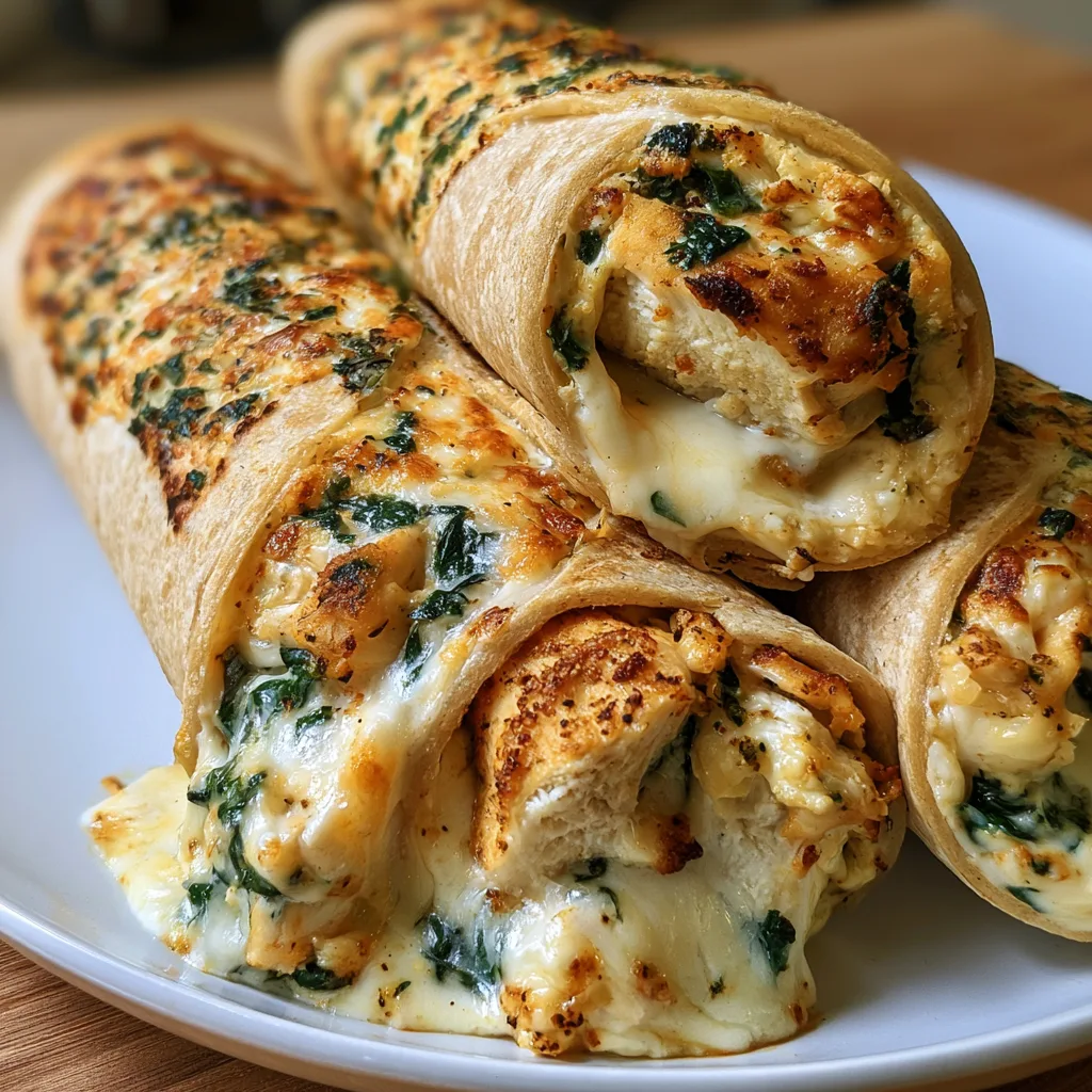 Cheesy garlic chicken wraps