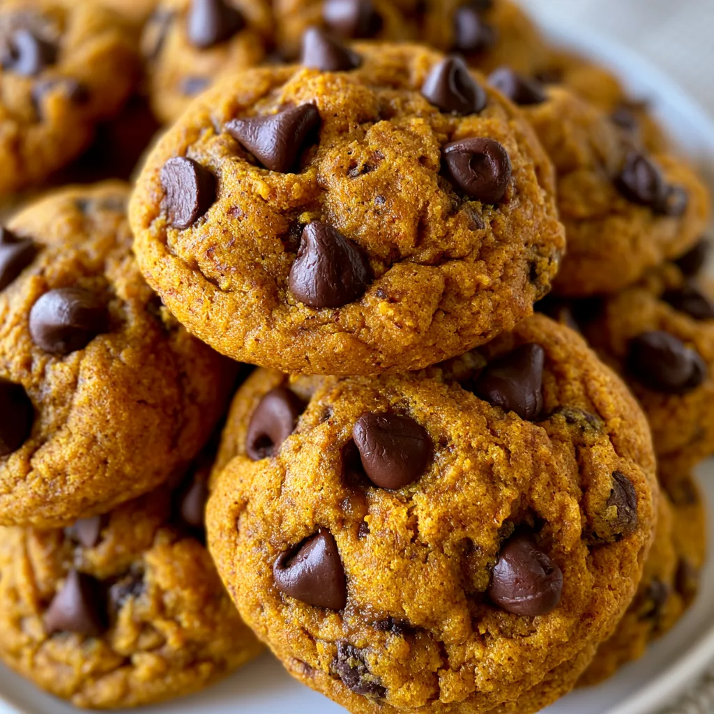Chewy Pumpkin Chocolate Chip Cookies - Browned Butter Blondie