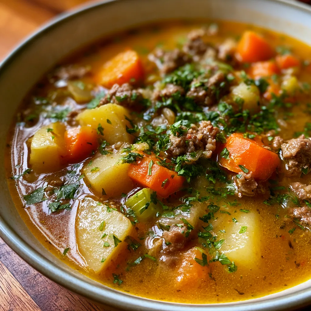 Easy Potato and Ground Beef Soup for Cozy Nights