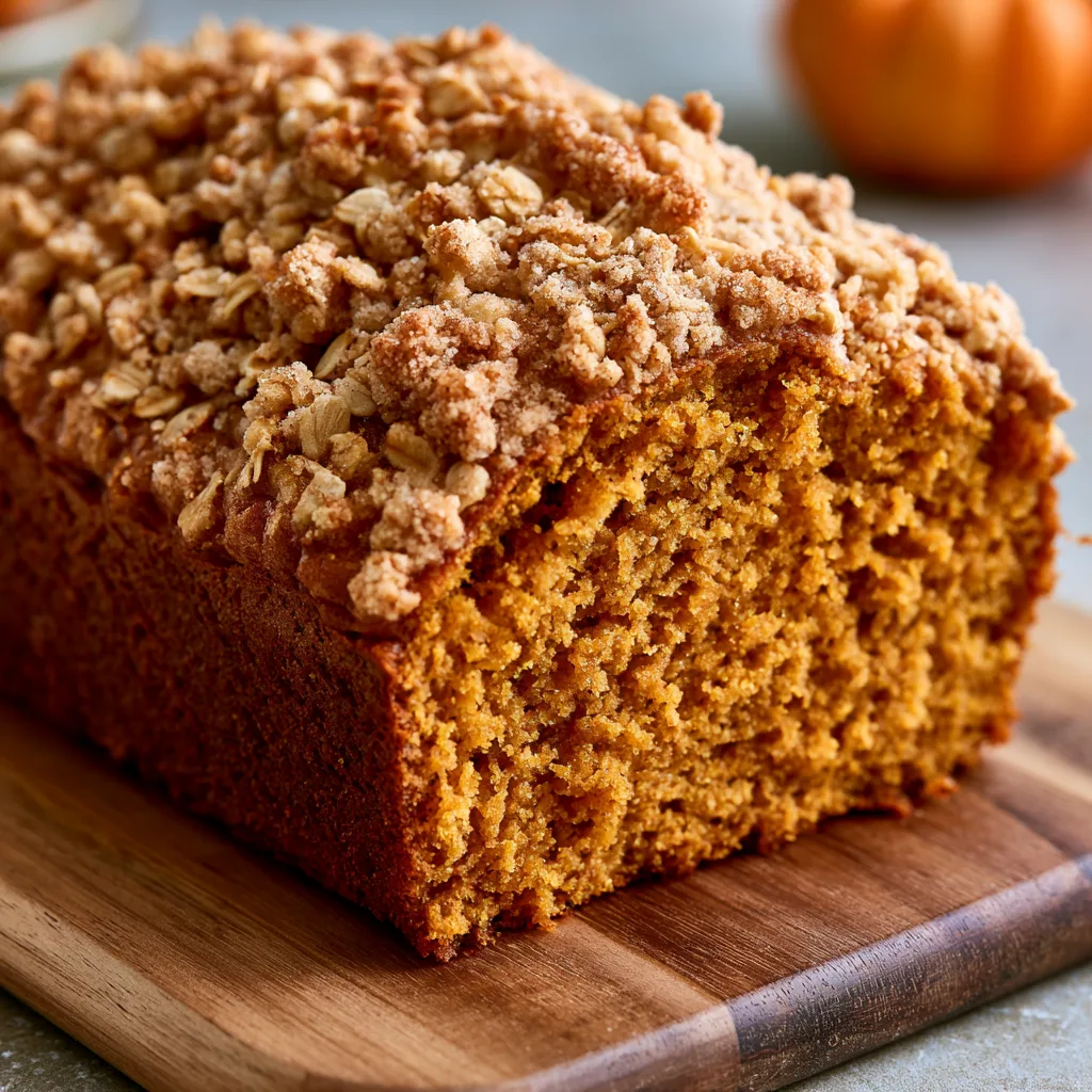Easy Pumpkin Bread with Crumb Topping