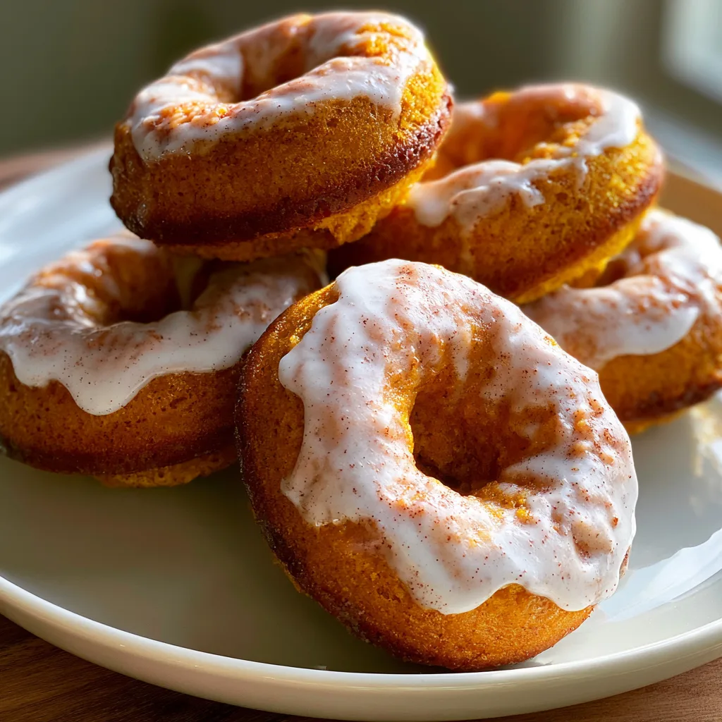 Pumpkin Doughnuts ~ So incredibly moist and soft... They are loaded with delicious pumpkin flavor.
