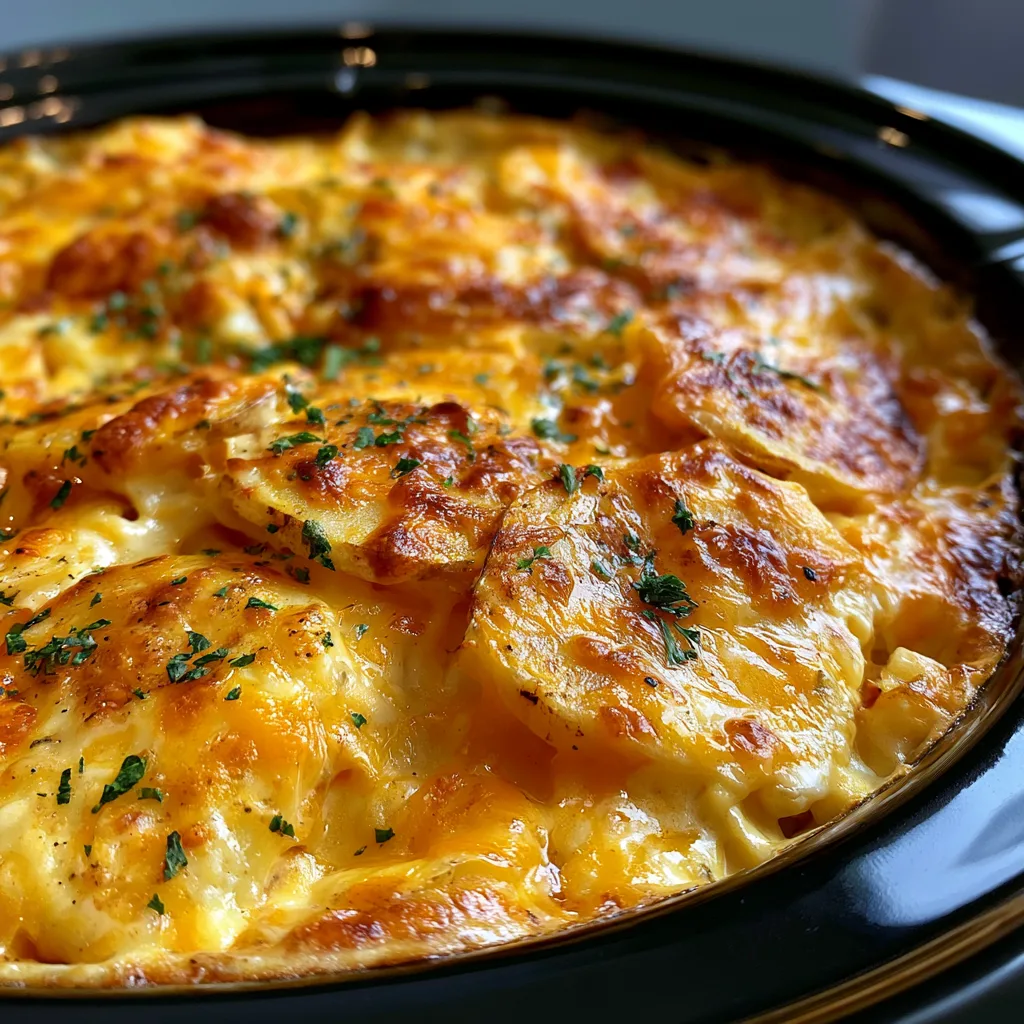 SLOW COOKER CHEESY SCALLOPED POTATOES