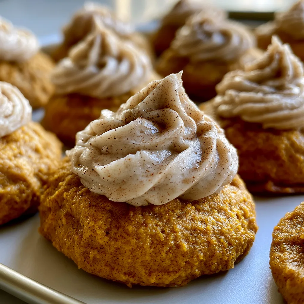 Soft Pumpkin Cookies with Cinnamon Frosting (Vegan Fall Baking Recipes)