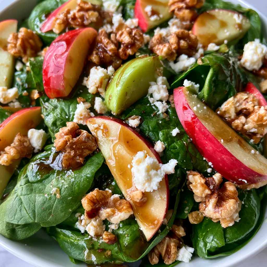 Crisp and Refreshing Apple Spinach Salad Recipe You’ll Love!