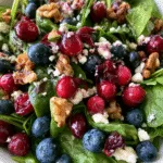 Delicious Cranberry Blueberry Salad with a Tangy Blueberry Balsamic Dressing