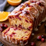 Delicious Cranberry Bread with a Zesty Orange Glaze!