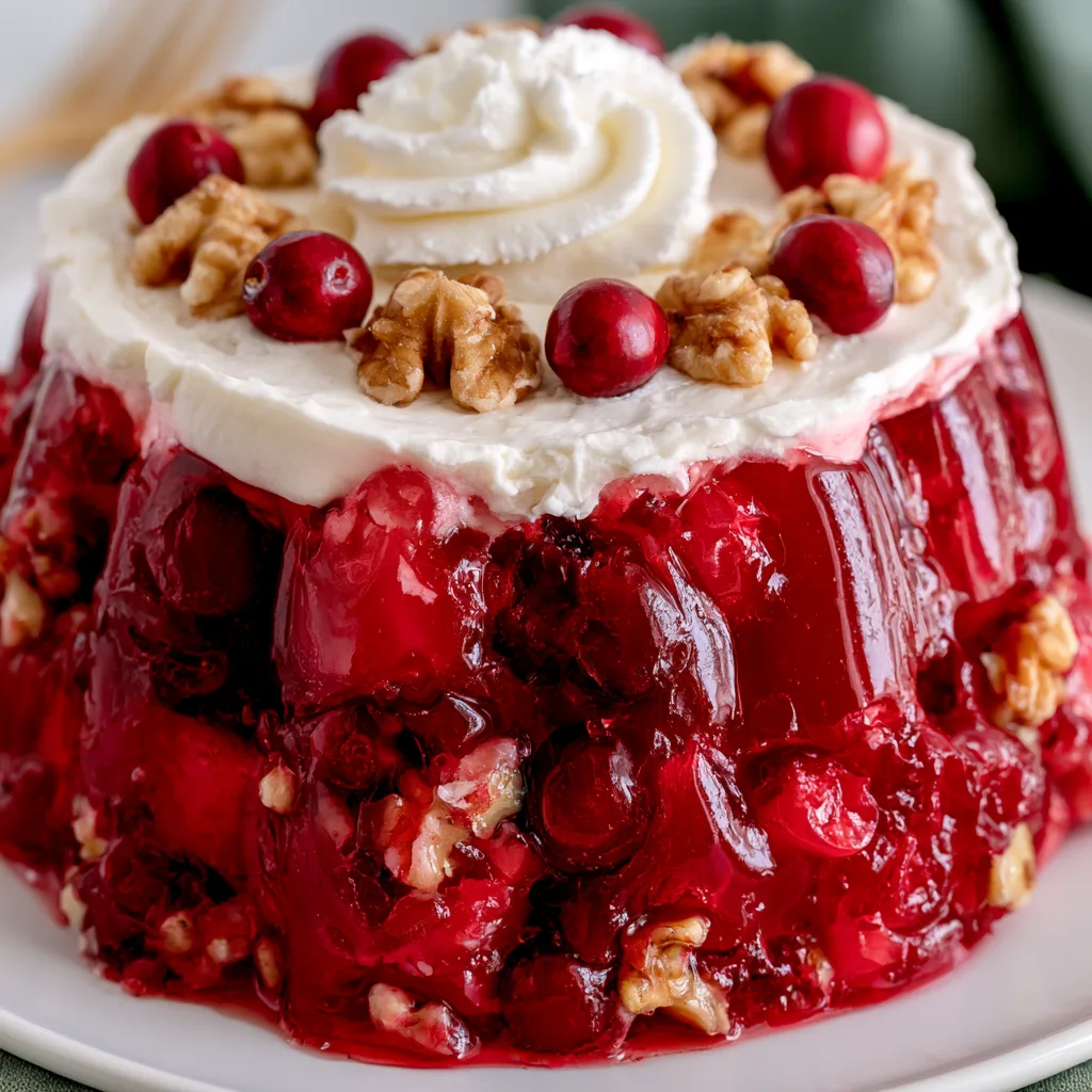 Delicious Cranberry Jello Salad with Cream Cheese Topping You’ll Love