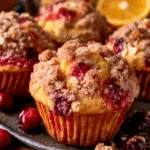 Delicious Cranberry Orange Muffins with a Crunchy Streusel Topping!