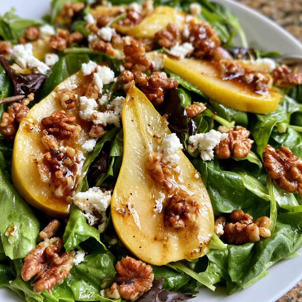 Delicious Pear Salad with Balsamic Vinaigrette: Watch the Easy Recipe!