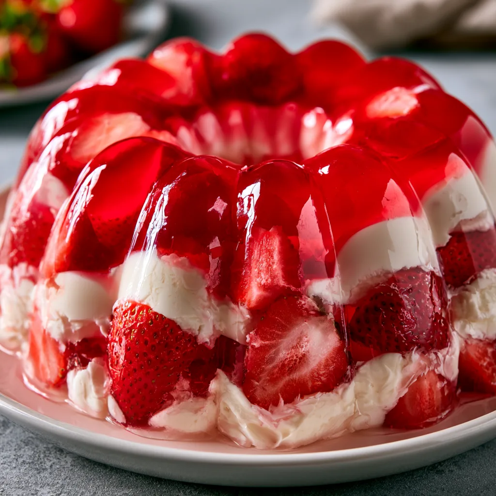 Deliciously Fun Vanilla and Strawberry Jello Mold Recipe!