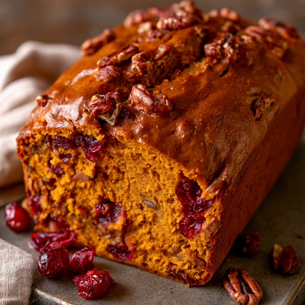 Deliciously Moist Cranberry Pecan Pumpkin Bread Recipe