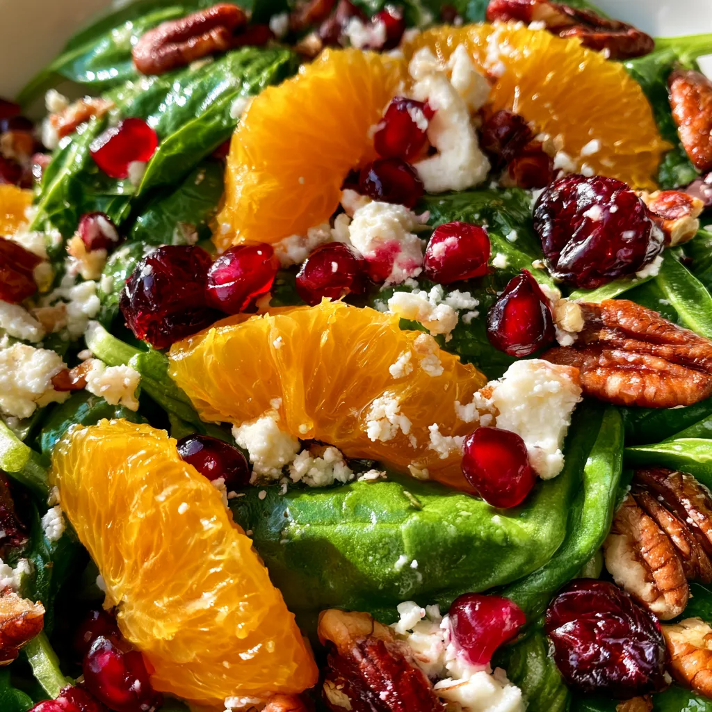 Festive Christmas Salad with Spinach and Pomegranate Delight!