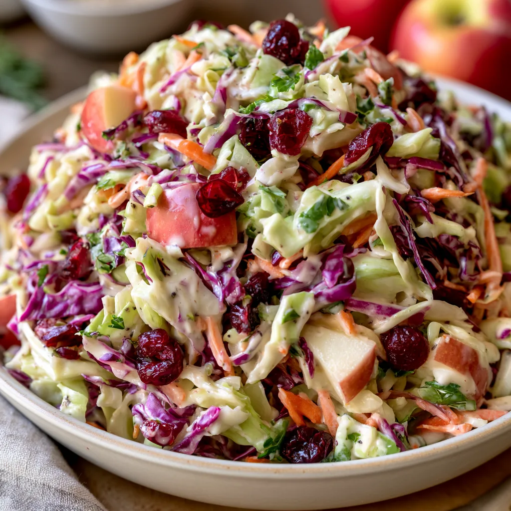 Fresh and Crunchy Cranberry Apple Coleslaw Recipe for Your Next Gathering!