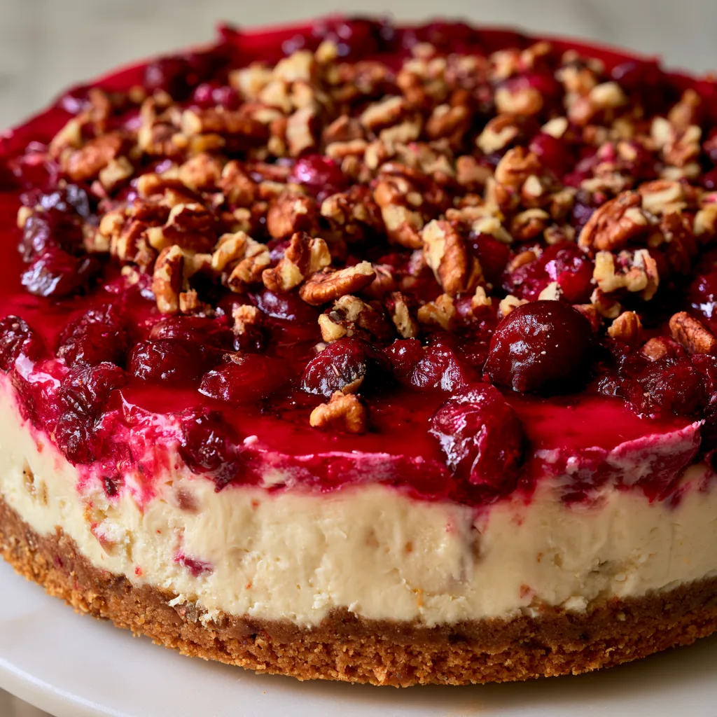 Indulge in Deliciousness: Cranberry Pecan Cheesecake Bliss!