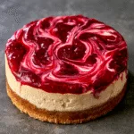 Indulge in a Festive Christmas Cheesecake with Cranberry Jam and White Chocolate Mousse!