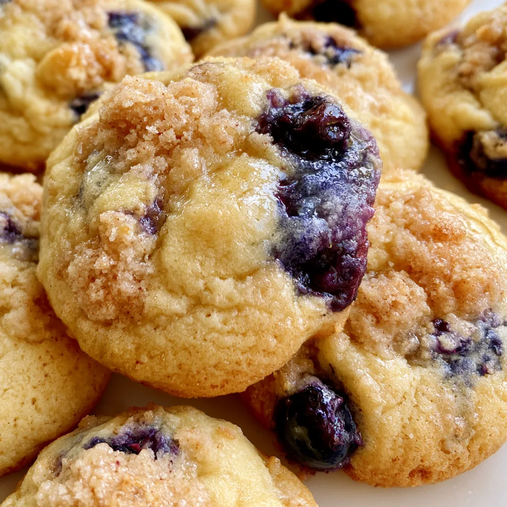 Indulge in the Best Crumbl Blueberry Muffin Cookies with Streusel!
