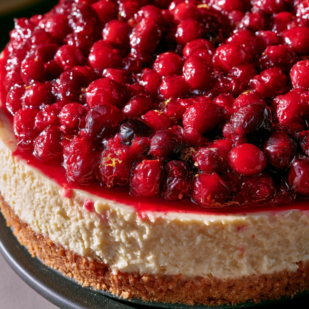 Indulge in the Holiday Delight of Cranberry Cheesecake Pie!