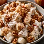 Indulge in this Creamy Cinnamon Apple and Walnut Fruit Salad Delight!