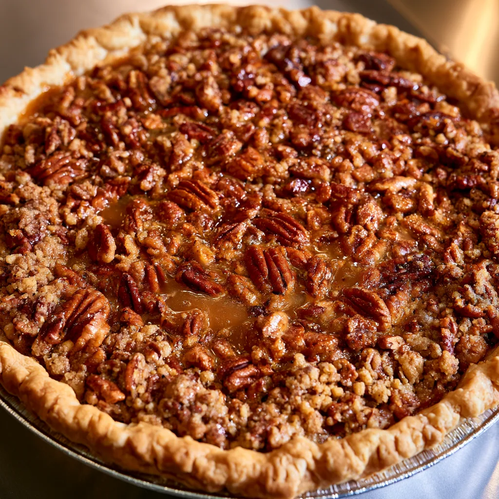 Irresistible Pecan Pie with a Buttery Streusel Topping!
