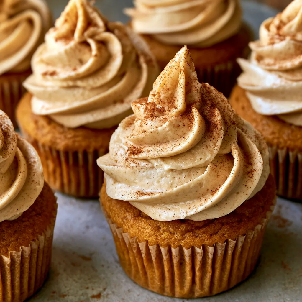 Irresistible Pumpkin Cupcakes Topped with Creamy Cinnamon Frosting!