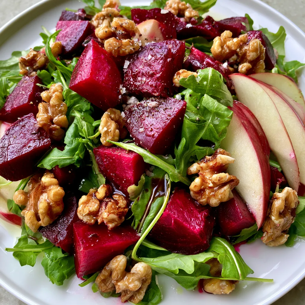 Refreshing Easy Beet and Apple Salad with Crunchy Walnuts