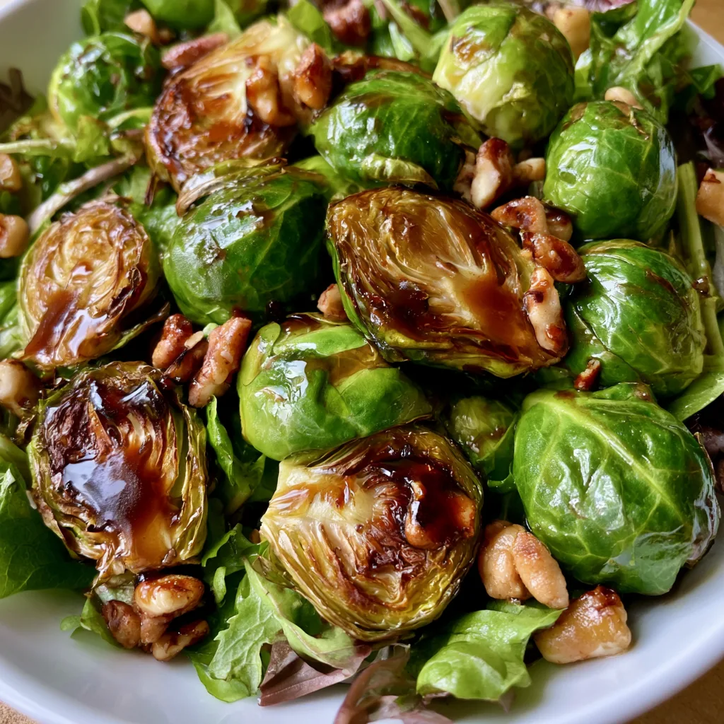 Savor the Flavor: Easy Roasted Brussels Sprout Salad with Maple Balsamic Vinaigrette